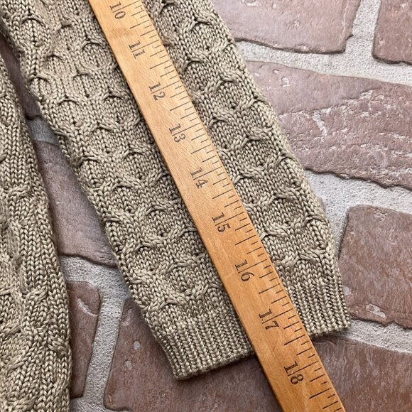 Calvin Klein Dress Women Small Light Brown Cowl Neck Buckle Acrylic Knit Sweater - Picture 7 of 11